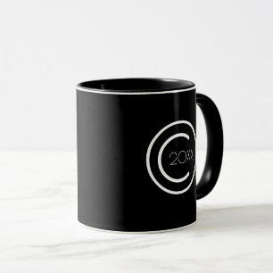 Copyright Modern Typographical Black and White Mug
