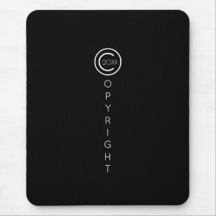 Copyright Modern Typographical Black Mouse Pad