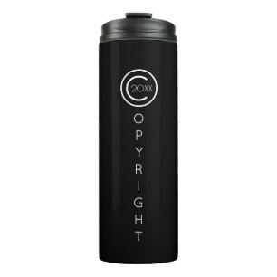 Copyright Modern Typographical Black Thermal Tumbler