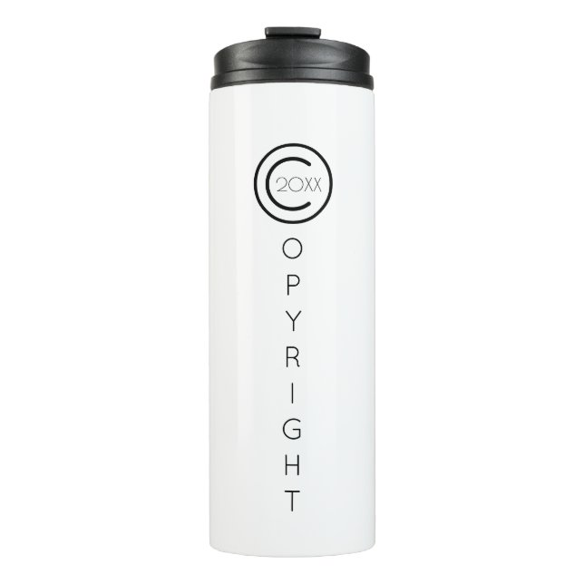 Copyright Modern Typographical White Thermal Tumbler (Front)