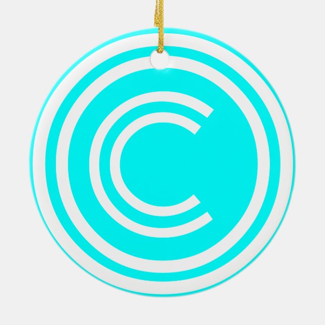 Copyright sign symbol ceramic ornament (Back)