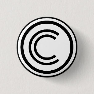 copyright symbol 3 cm round badge