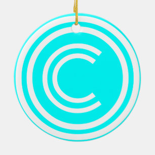 copyright symbol ceramic ornament