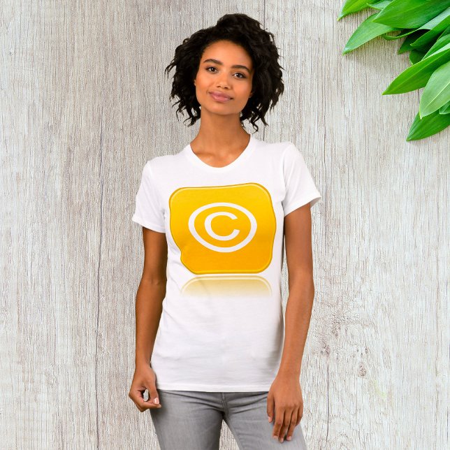 Copyright Symbol Yellow Womens T-Shirt (Creator Uploaded)