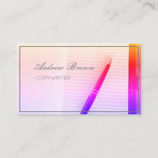 Copywriter Notebook Pen Business Card (Front)
