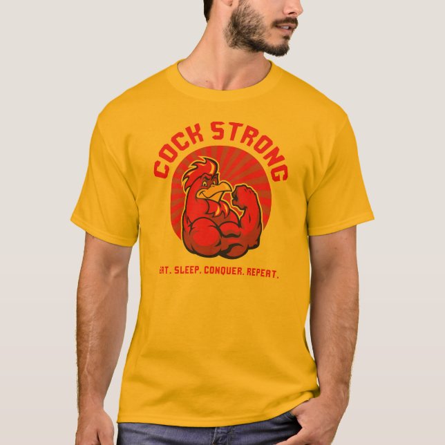 Coq Strong - Bodybuilding Chicken T-Shirt (Front)