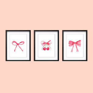 Coquette 16x20 Pink Bows Cute Girl Nursery chic