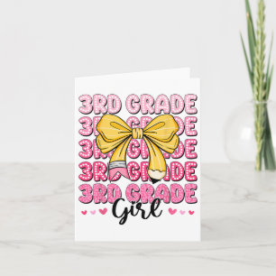 Coquette 3rd Grade First Day Of Back To School Gir Card