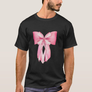 Coquette Aesthetic Bow Ribbon Watercolor Soft Girl T-Shirt