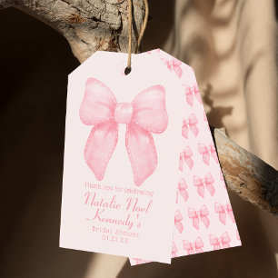Coquette Aesthetic Cute Pink Bow Personalised Gift Tags
