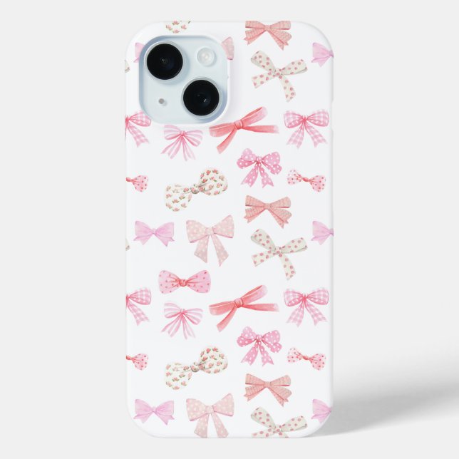 Coquette Aesthetic Light Pink Bows Case-Mate iPhone Case (Back)