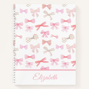 Coquette Aesthetic Light Pink Bows Notebook