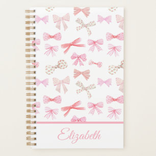 Coquette Aesthetic Light Pink Bows Planner