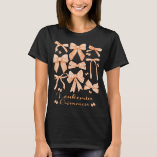 Coquette Aesthetic Orange Bow Leukaemia T-Shirt