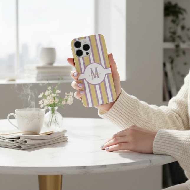 Coquette Aesthetic Personalised Preppy Monogram iPhone Case (Creator Uploaded)