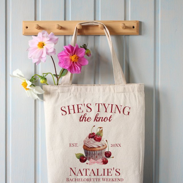 Coquette Aesthetic Pink Bow Cherry Cake Fancy Girl Tote Bag (Creator Uploaded)