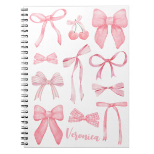 Coquette Aesthetic Pink Bow Trendy Feminine Cute Notebook