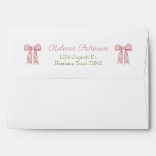 Coquette Aesthetic Soft Pink Ribbon Bow  Envelope