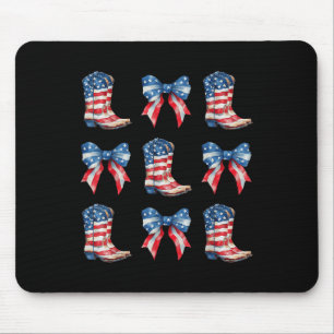 Coquette American Cowgirl Western Boots 4th Of Jul Mouse Pad