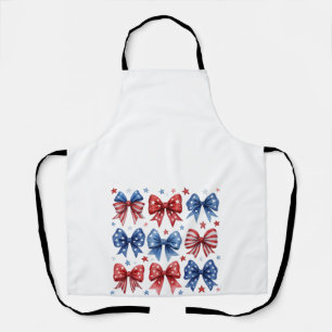 Coquette American Flag Coquette Bow 4th Of July  Apron
