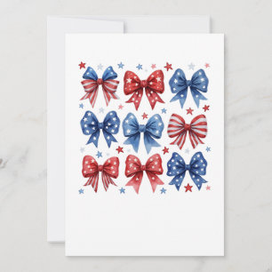 Coquette American Flag Coquette Bow 4th Of July  Invitation