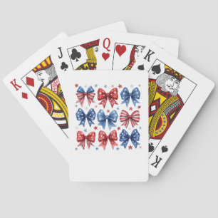 Coquette American Flag Coquette Bow 4th Of July  Playing Cards
