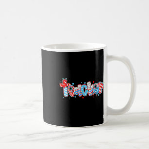 Coquette American Flag Teacher 4th Of July Patriot Coffee Mug