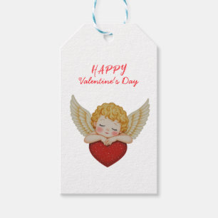 Coquette angel cherub heart Happy Valentine's Day Gift Tags