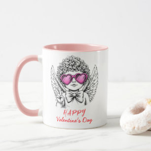 Coquette angel cherub heart Happy Valentine's Day Mug