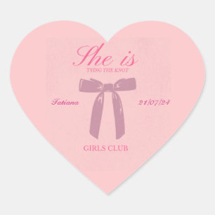 coquette bachelorette party simple classic heart sticker
