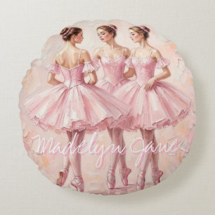 coquette ballerina nursery decor round cushion