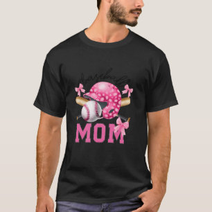Coquette Baseball Mum Cute Pink Bows Women Mum Lif T-Shirt