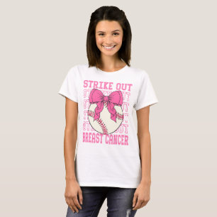 Coquette Baseball Strike Out Breast Cancer T-Shirt