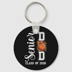 Coquette Basketball Bow Senior Dad Cl Of 2026 Grad Key Ring