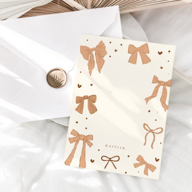 Coquette Beige Bow Ribbon  Card (Creator Uploaded)