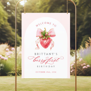 Coquette Berry First Birthday DIGITAL poster