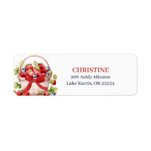 Coquette Berry in Love Bridal Shower Address Label Return Address Label