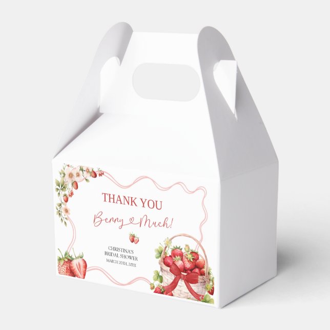 Coquette Berry in Love Bridal Shower Favour Box (Front Side)