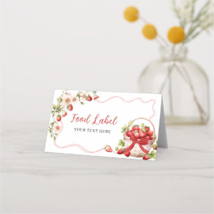 Coquette Berry In Love Bridal Shower Food Label Appointment Card