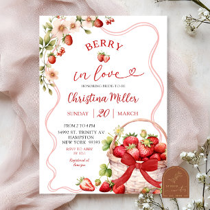 Coquette Berry In Love Bridal Shower Invitation