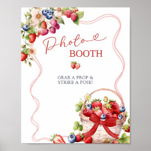 Coquette Berry In Love PhotoBooth Party Sign