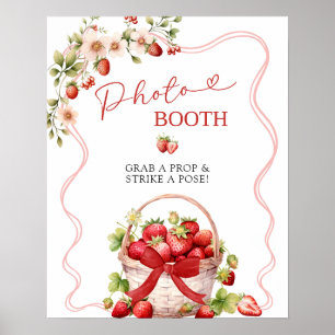 Coquette Berry In Love PhotoBooth Party Sign