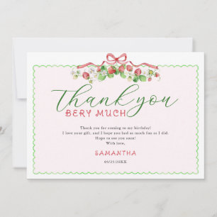 Coquette Berry Sweet Any Age Birthday Thank You Card