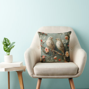 Coquette Birds Floral Cushion