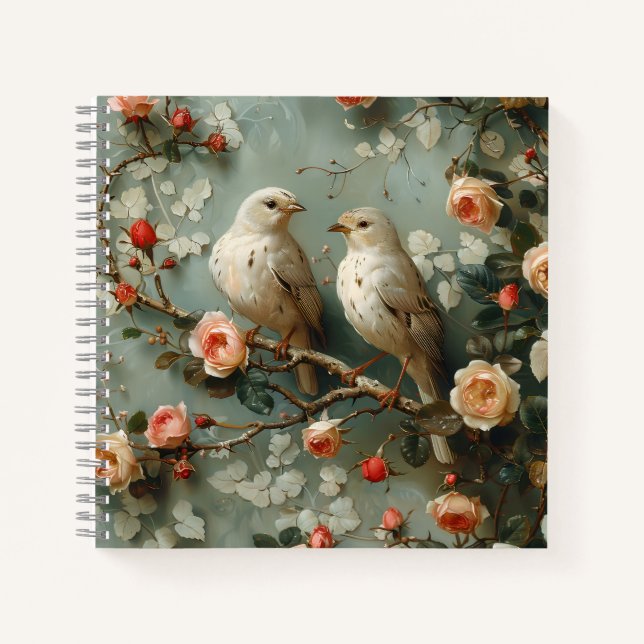Coquette Birds Floral Notebook (Front)