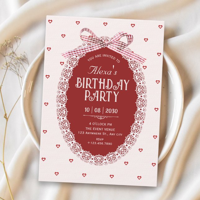 Coquette birthday invitation (Creator Uploaded)