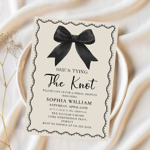 Coquette Black Bow Bridal Shower Invitation