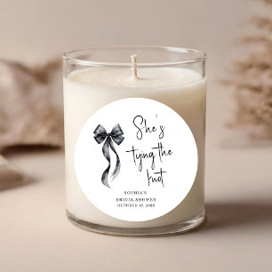 Coquette Black Bow Bridal Shower Stickers