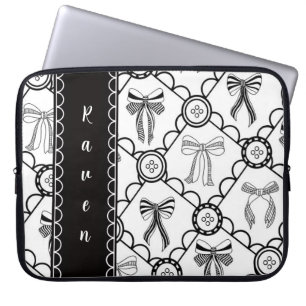 Coquette Black Bow Laptop Sleeve
