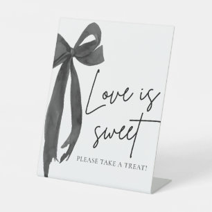 Coquette Black Bow Love is Sweet Treat Favour Sign